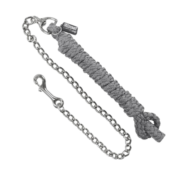 EQUEST® Führzügel Ultimo anthrazit mit Chrom Finish Kette und Karabinerhaken